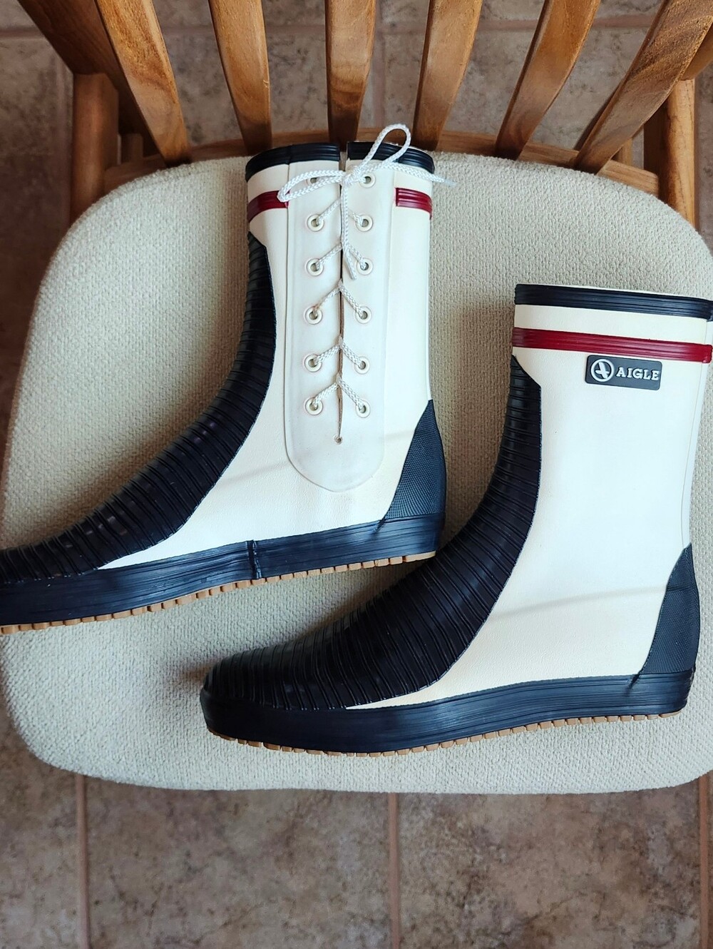 NWOT Vintage Aigle Maramu Rubber Nautical Sailing Boots Sz 43